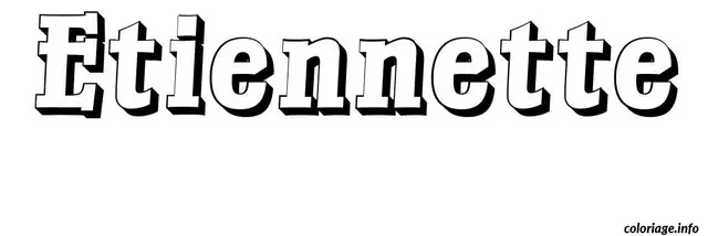 Coloriage Etiennette - Prénom à imprimer