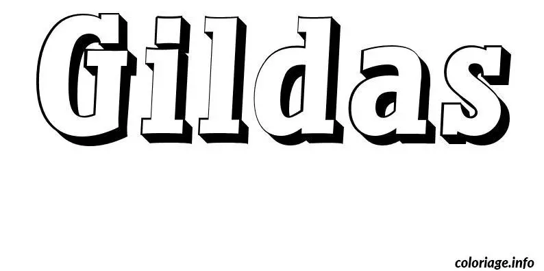 Coloriage Gildas - Prénom à imprimer