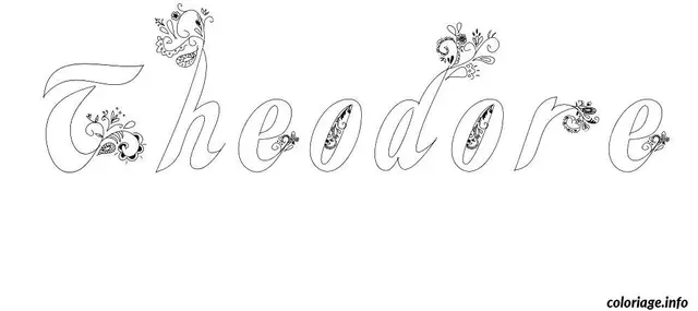 Coloriage Theodore - Prénom à imprimer