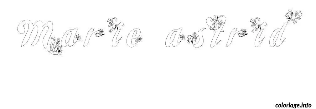 Coloriage Marie astrid - Prénom à imprimer