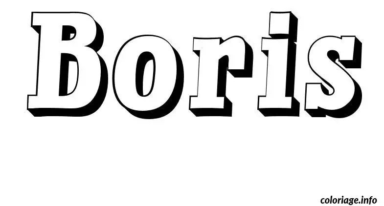 Coloriage Boris - Prénom à imprimer