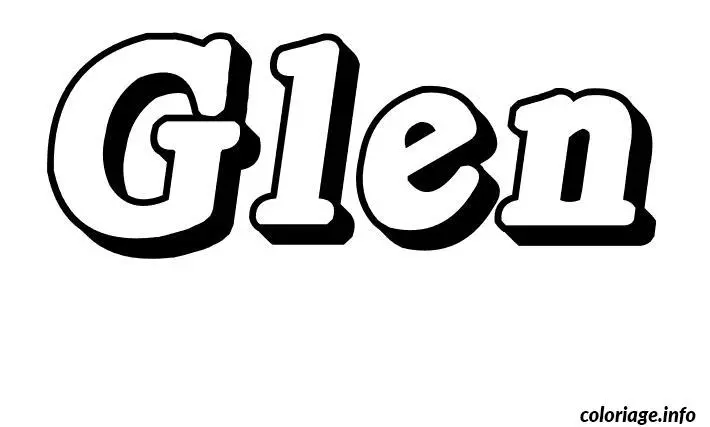 Coloriage Glen - Prénom à imprimer