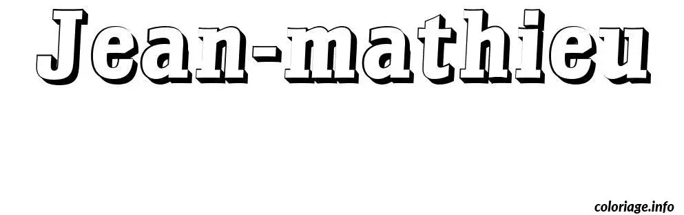 Coloriage Jean mathieu - Prénom à imprimer