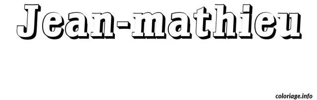Coloriage Jean mathieu - Prénom à imprimer