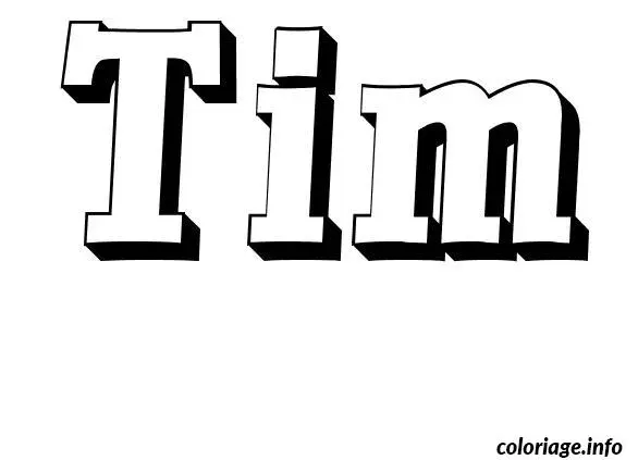 Coloriage Tim - Prénom à imprimer