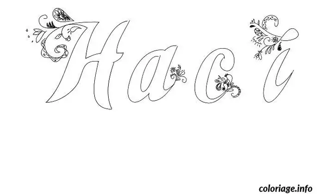 Coloriage Haci - Prénom à imprimer