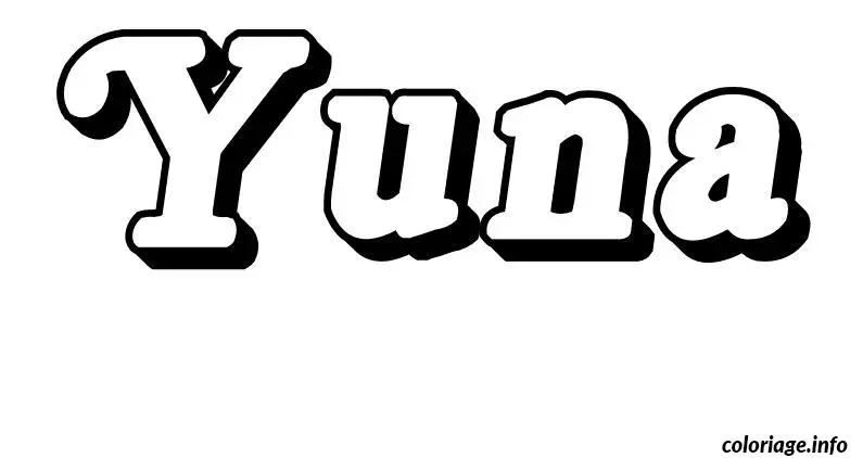 Coloriage Yuna - Prénom à imprimer