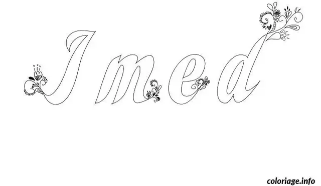 Coloriage Imed - Prénom à imprimer