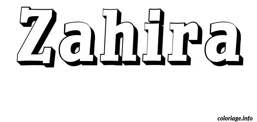 Zahira coloring page to print