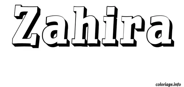 Coloriage Zahira - Prénom à imprimer