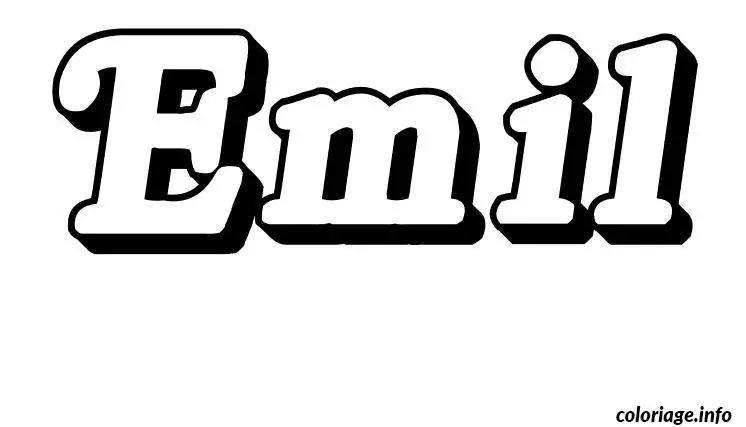 Coloriage Emil - Prénom à imprimer