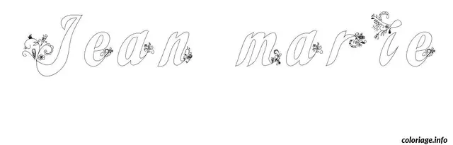 Coloriage Jean marie - Prénom à imprimer