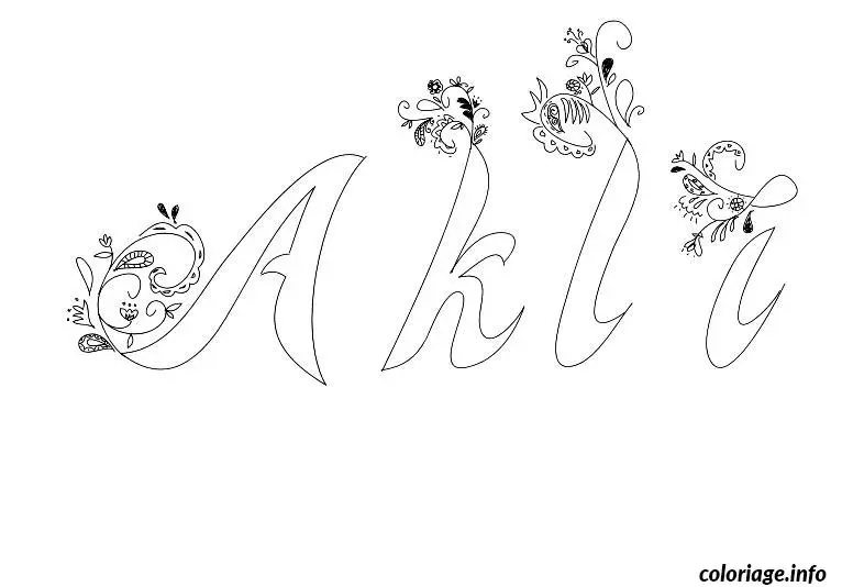 Coloriage Akli - Prénom à imprimer