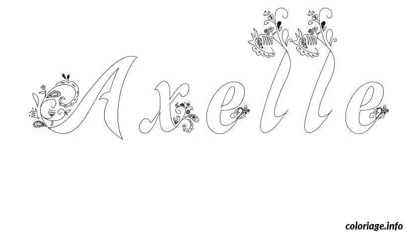 Coloriage Axelle - Prénom à imprimer