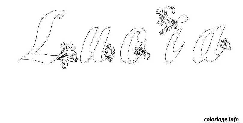 Coloriage Lucia - Prénom à imprimer
