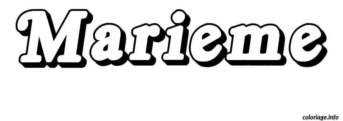 Coloriage Marieme - Prénom à imprimer