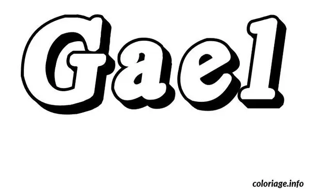 Coloriage Gael - Prénom à imprimer