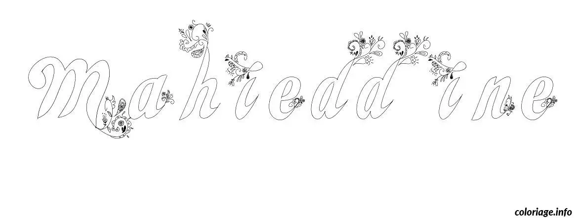 Mahieddine Name Coloring Page coloring page to print