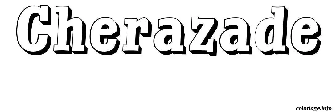 Coloriage Cherazade - Prénom à imprimer