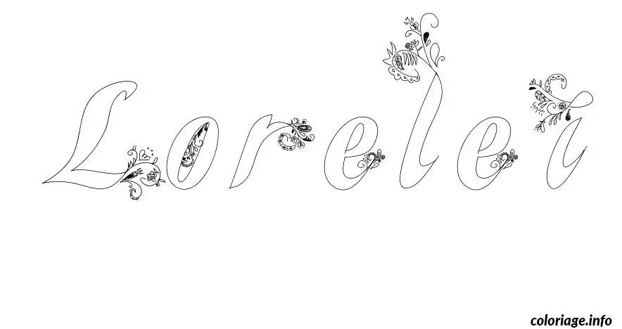 Coloriage Lorelei - Prénom à imprimer