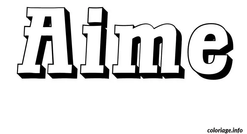 Coloriage Aime - Prénom à imprimer