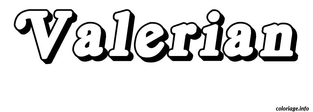 Coloriage Valerian - Prénom à imprimer