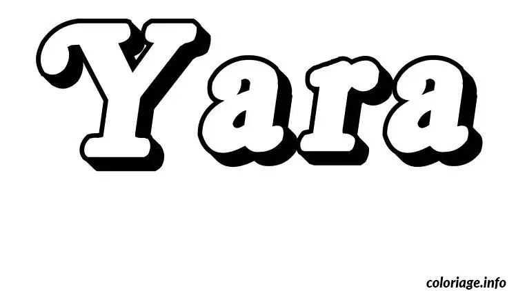 Coloriage Yara - Prénom à imprimer
