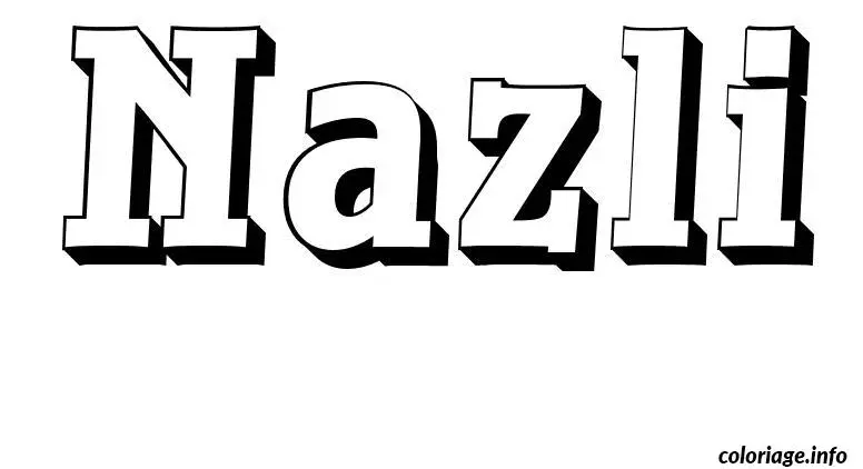 Coloriage Nazli - Prénom à imprimer