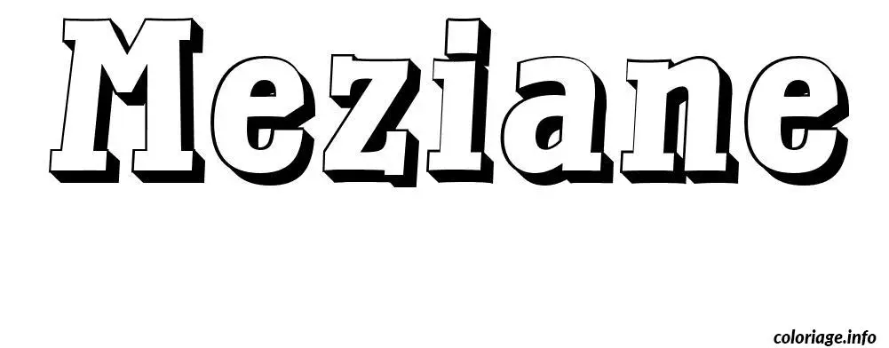 Coloriage Meziane - Prénom à imprimer