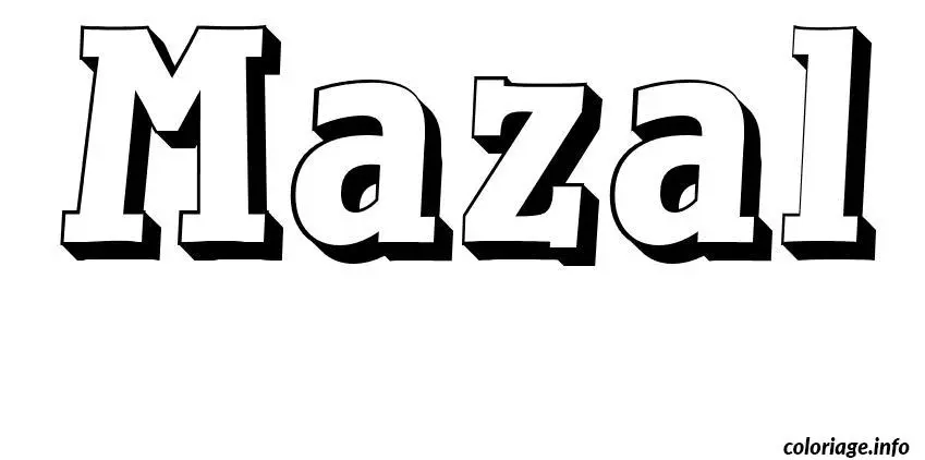 Mazal coloring page to print