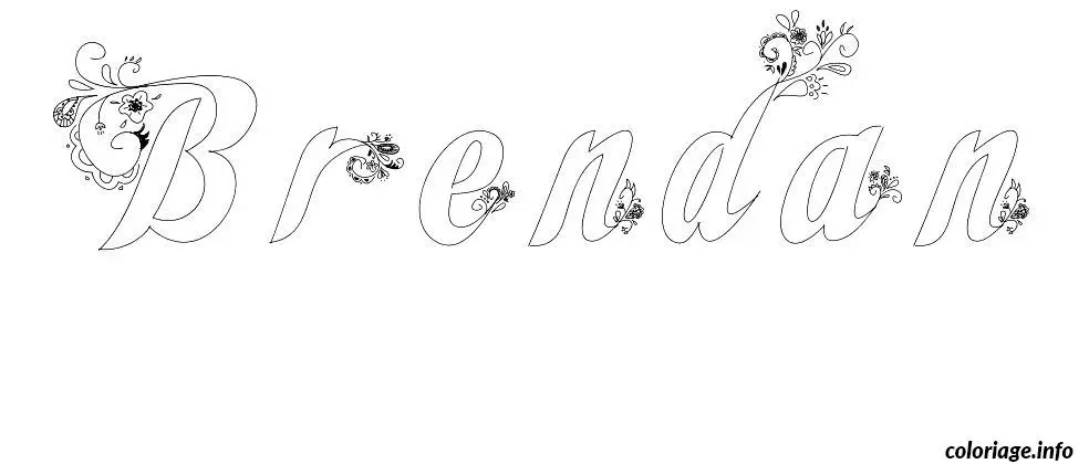 Brendan Name Coloring Page coloring page to print