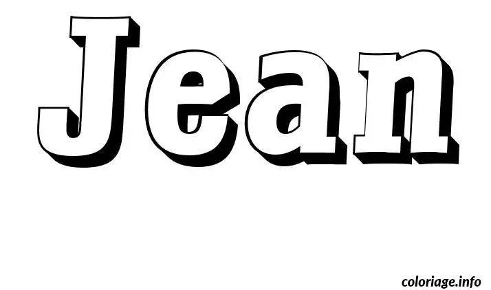 Coloriage Jean - Prénom à imprimer