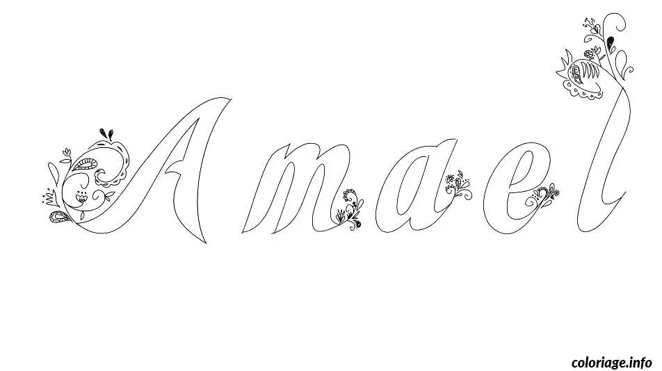 Coloriage Amael - Prénom à imprimer
