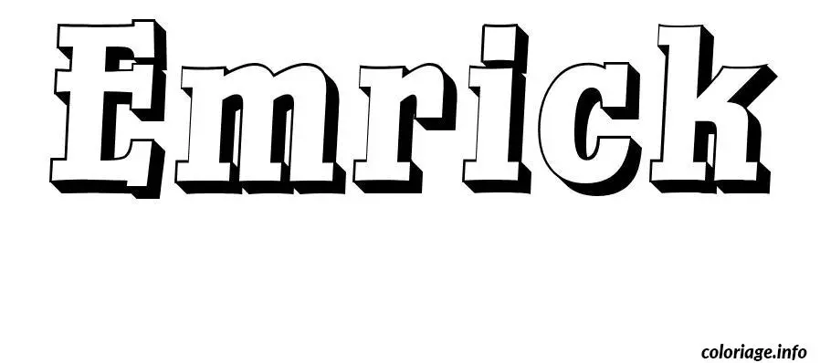 Emrick Name Coloring Page coloring page to print