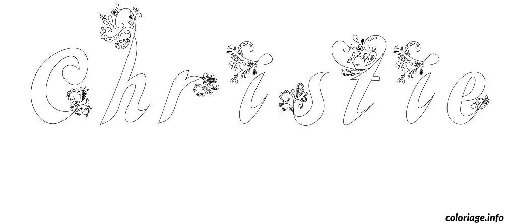 Coloriage Christie - Prénom à imprimer