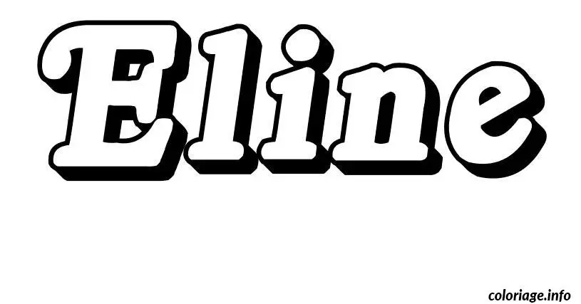 Coloriage Eline - Prénom à imprimer