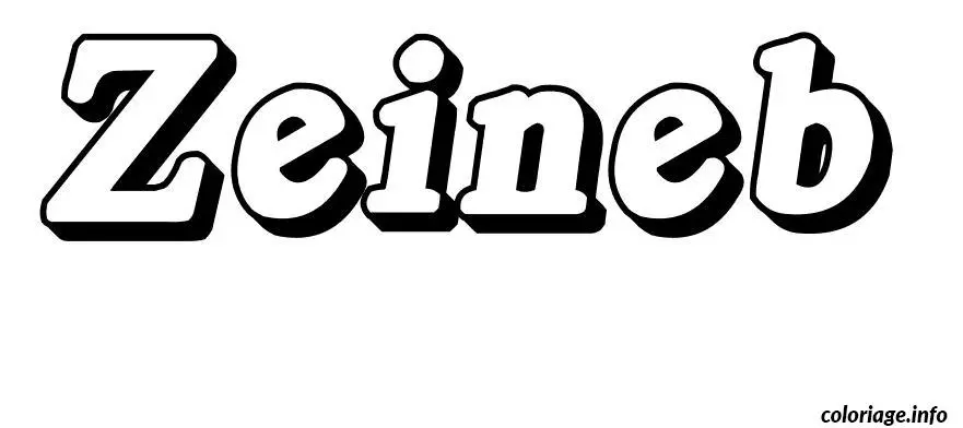 Coloriage Zeineb - Prénom à imprimer