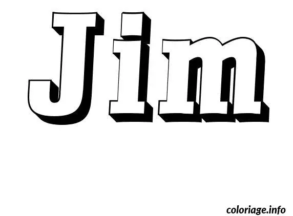 Coloriage Jim - Prénom à imprimer