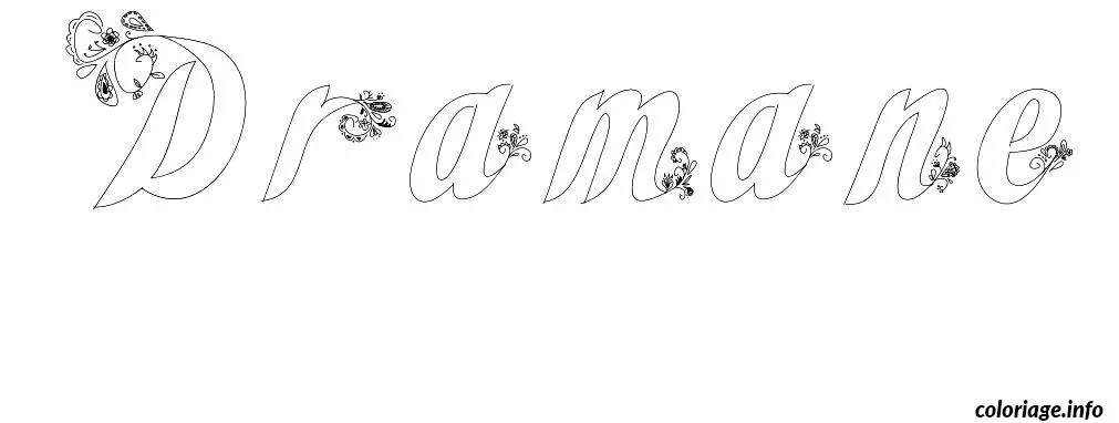 Coloriage Dramane - Prénom à imprimer