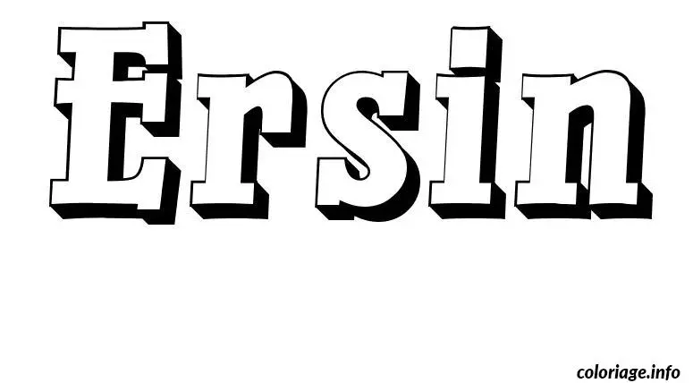 Coloriage Ersin - Prénom à imprimer
