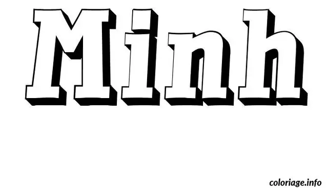 Coloriage Minh - Prénom à imprimer