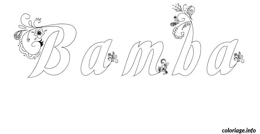 Bamba Name Coloring Page coloring page to print