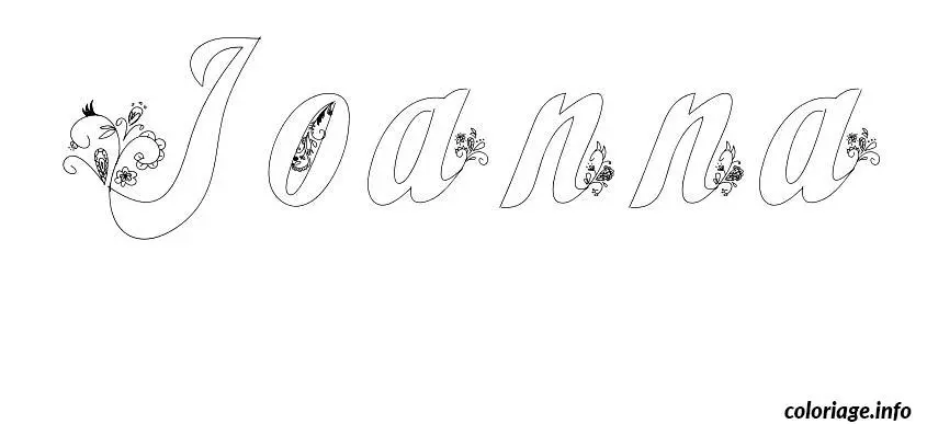 Coloriage Joanna - Prénom à imprimer