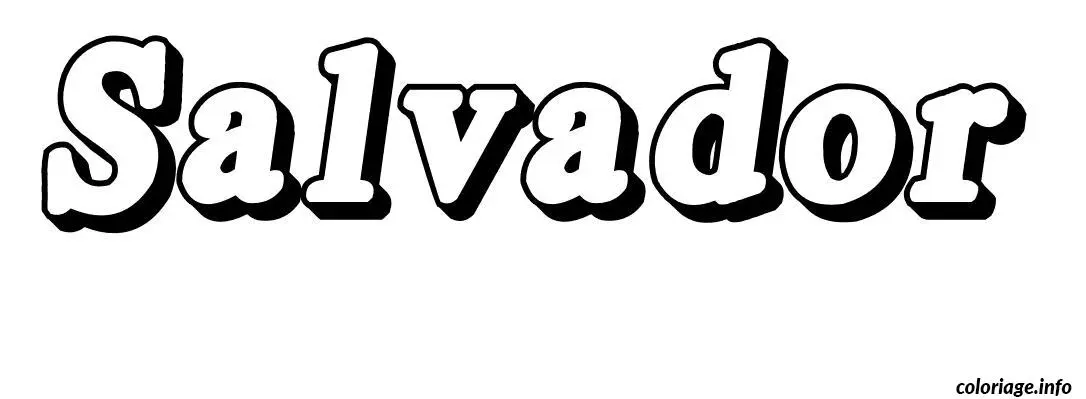 Coloriage Salvador - Prénom à imprimer