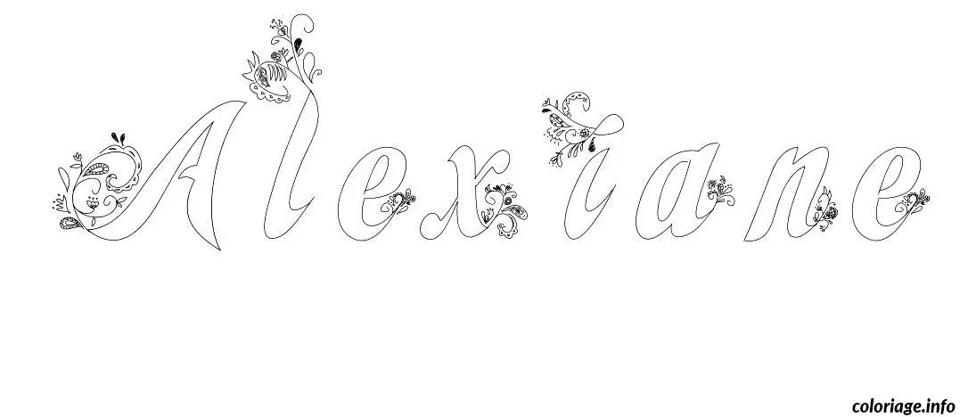 Coloriage Alexiane - Prénom à imprimer