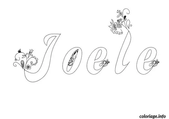 Coloriage Joele - Prénom à imprimer