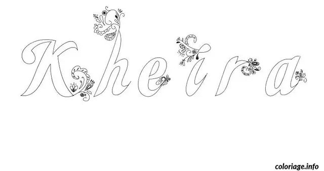 Coloriage Kheira - Prénom à imprimer