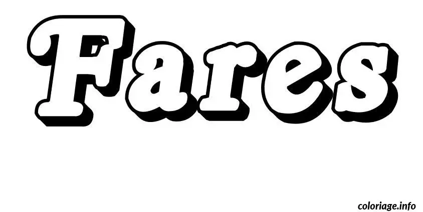 Coloriage Fares - Prénom à imprimer