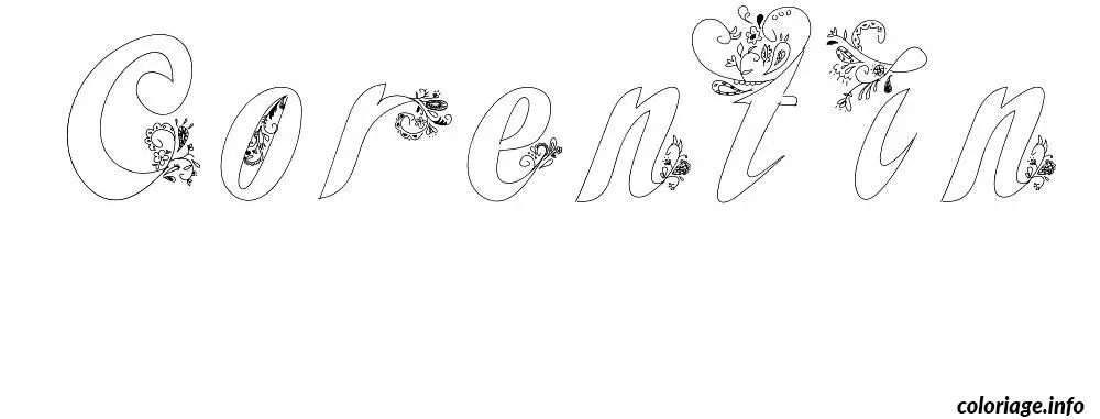 Coloriage Corentin - Prénom à imprimer