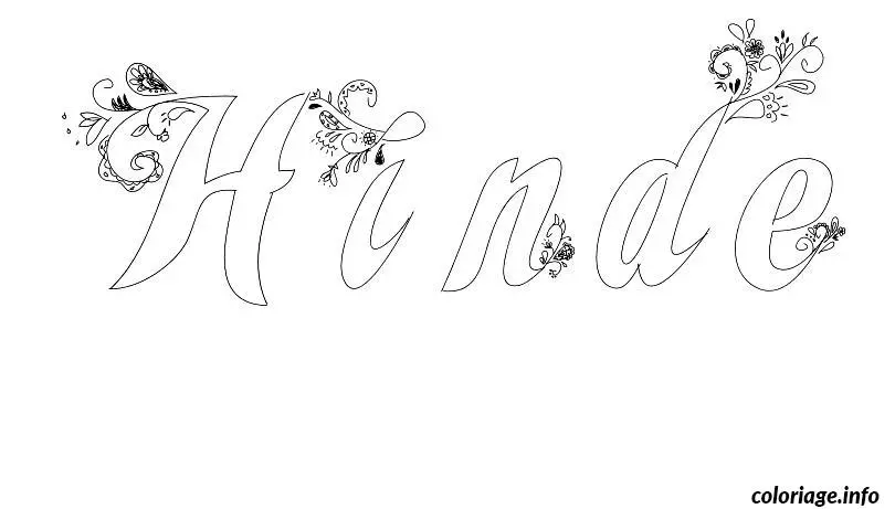 Hinde Name Coloring Page coloring page to print